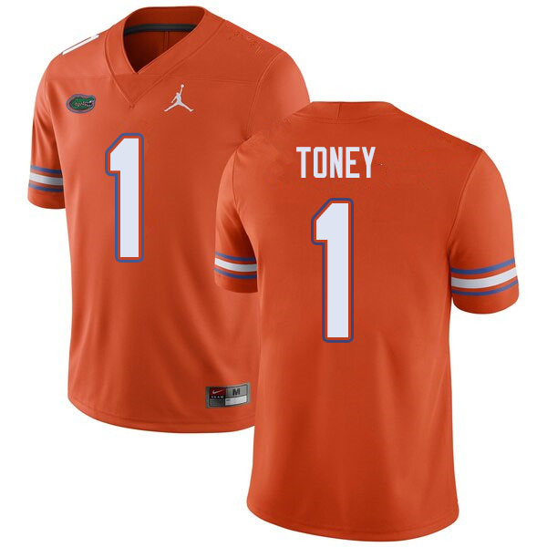 Jordan Brand Men #1 Kadarius Toney Florida Gators College Football Jerseys Sale-Orange